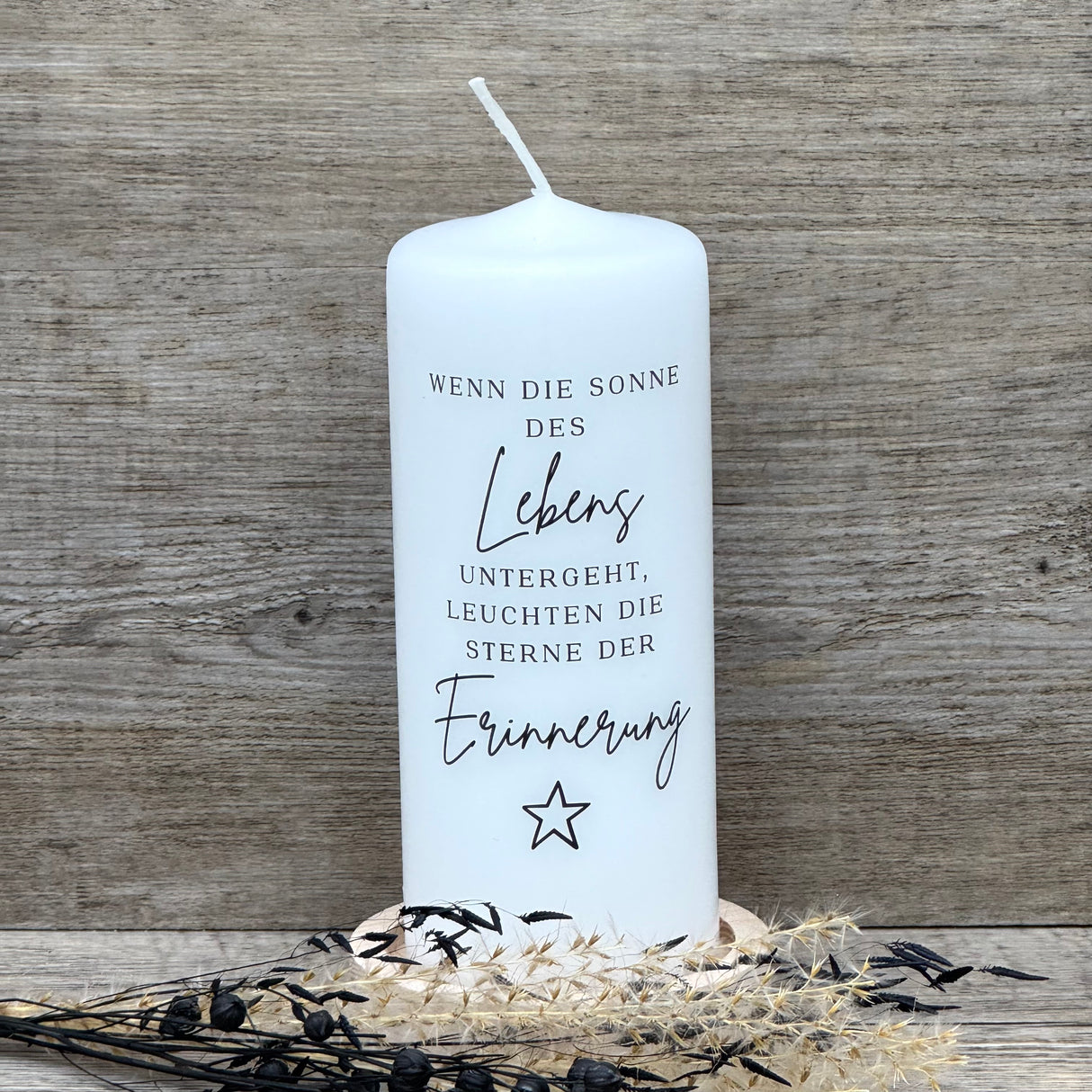 Kerze Trauer - Wenn die Sonne des Lebens