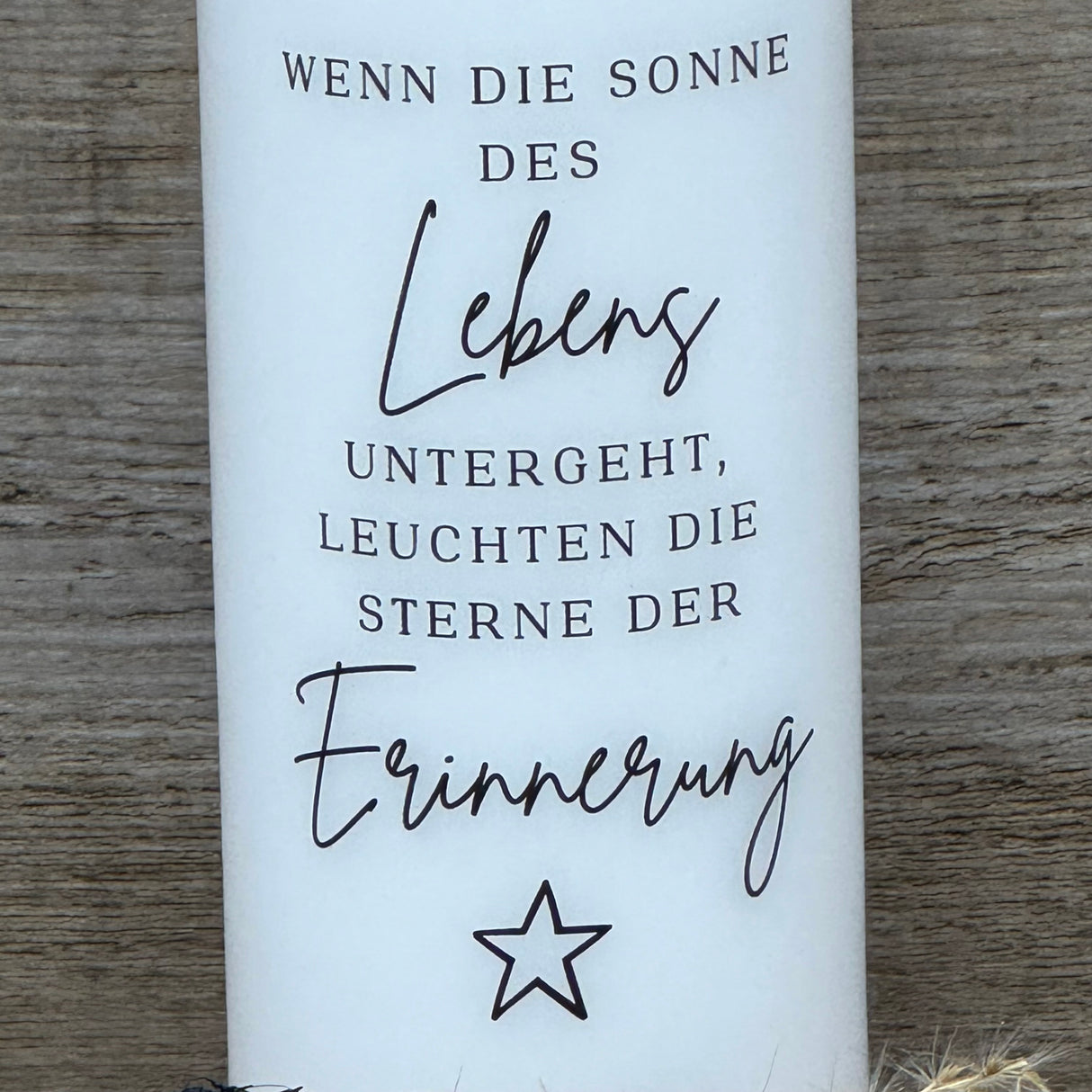 Kerze Trauer - Wenn die Sonne des Lebens
