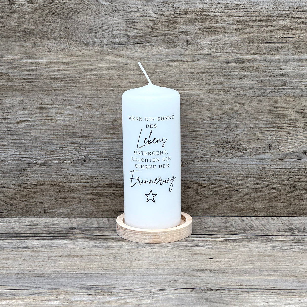 Kerze Trauer - Wenn die Sonne des Lebens