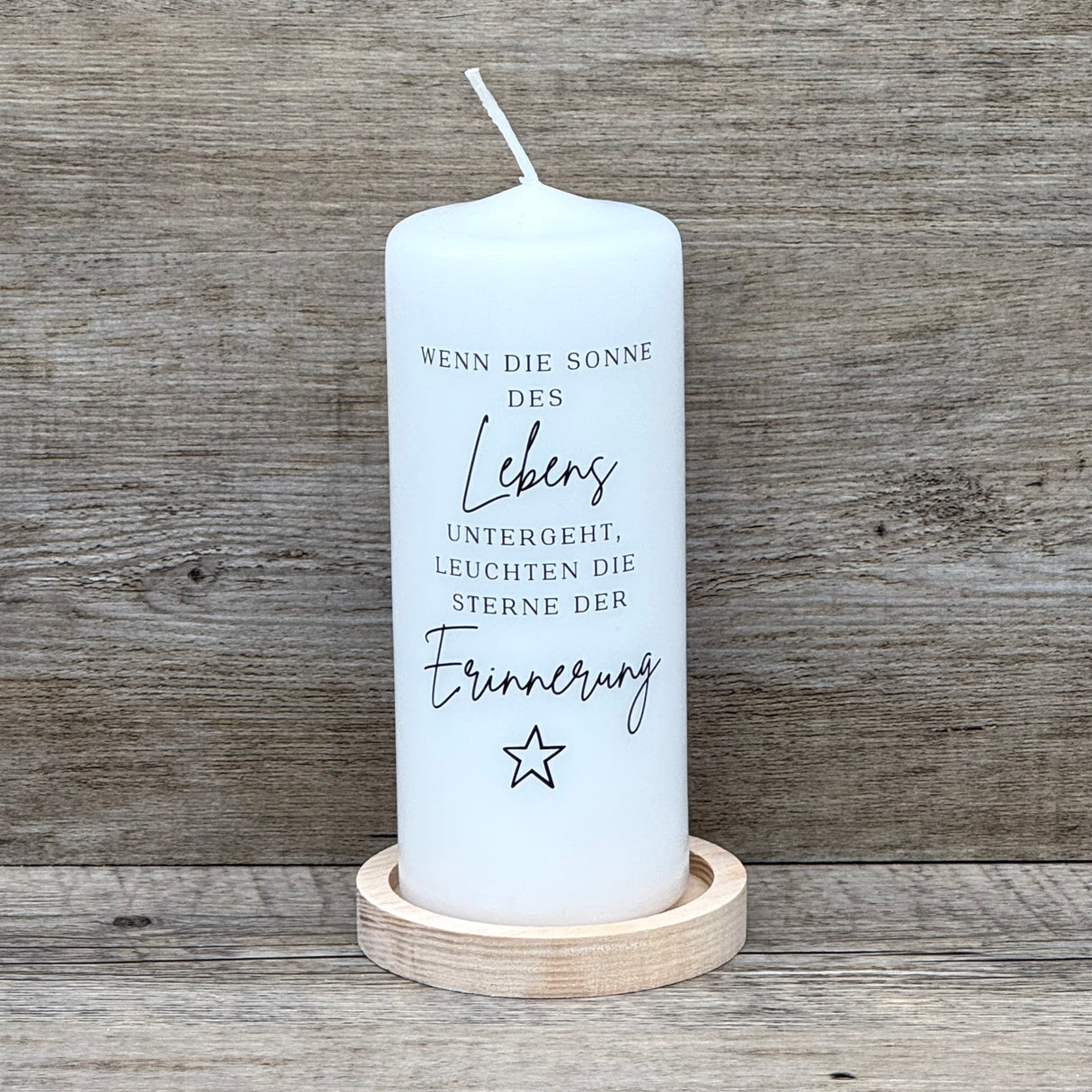Kerze Trauer - Wenn die Sonne des Lebens
