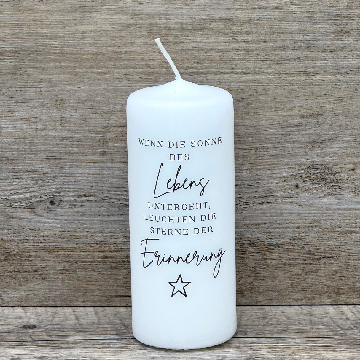 Kerze Trauer - Wenn die Sonne des Lebens