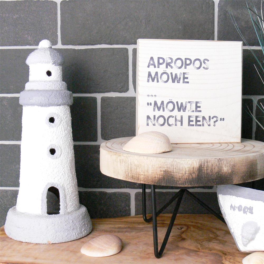 Wooden Block - Apropros Möwe - 'Möwie noch een?'
