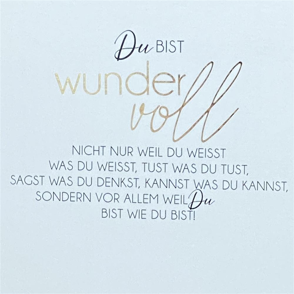 Wooden Block - Du bist wundervoll mit Goldprägung