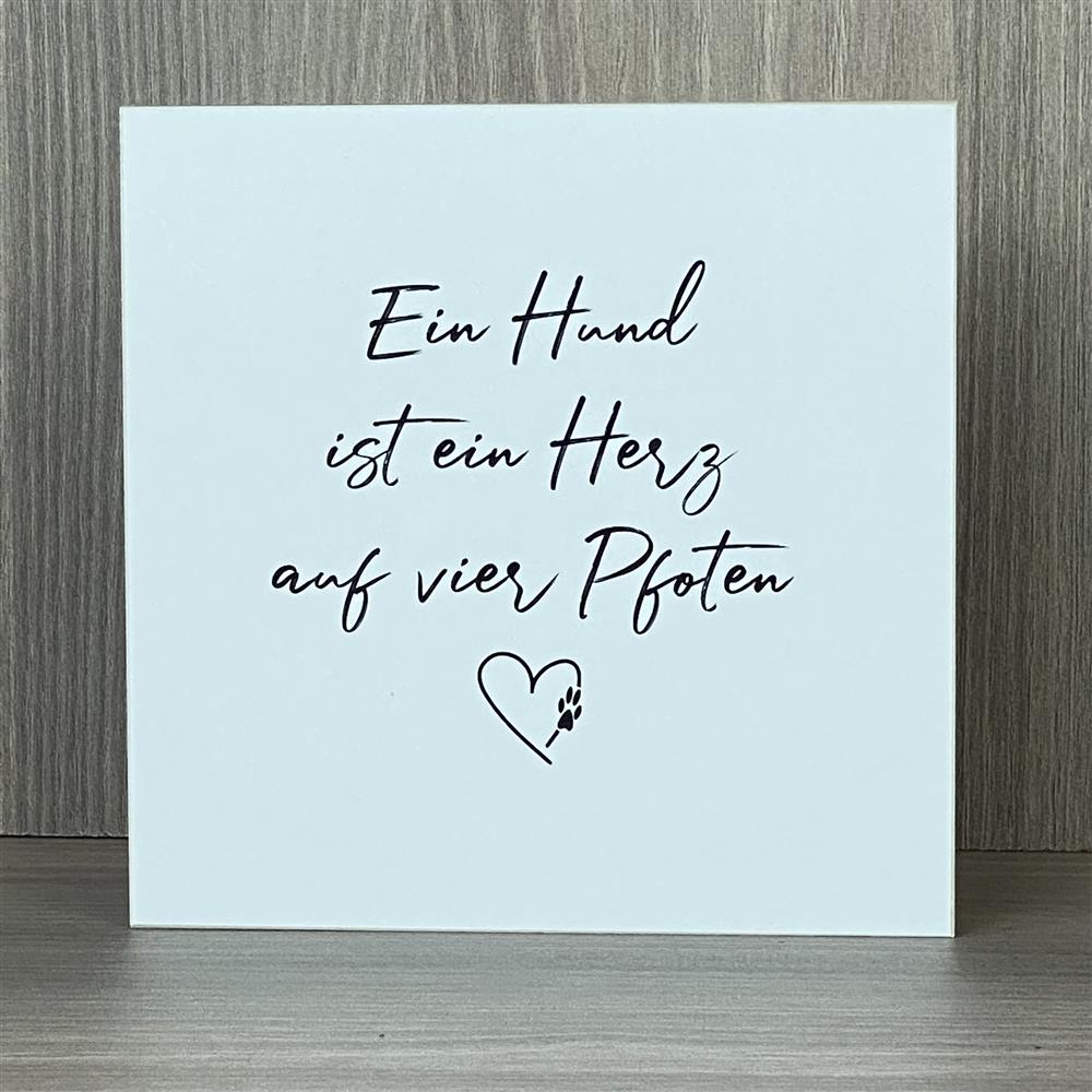Wooden Block - Ein Hund ist ein Herz