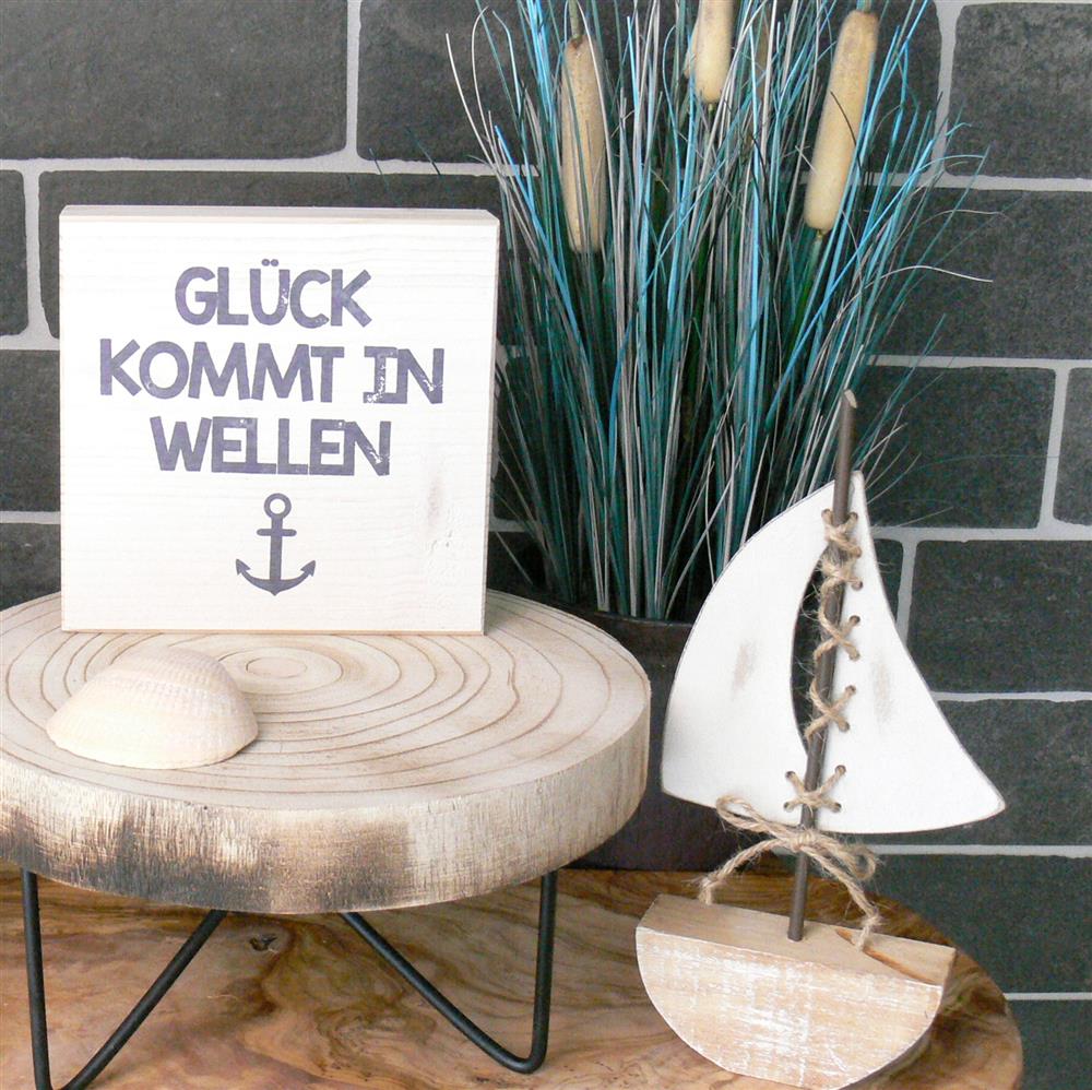 Wooden Block - Glück kommt in Wellen