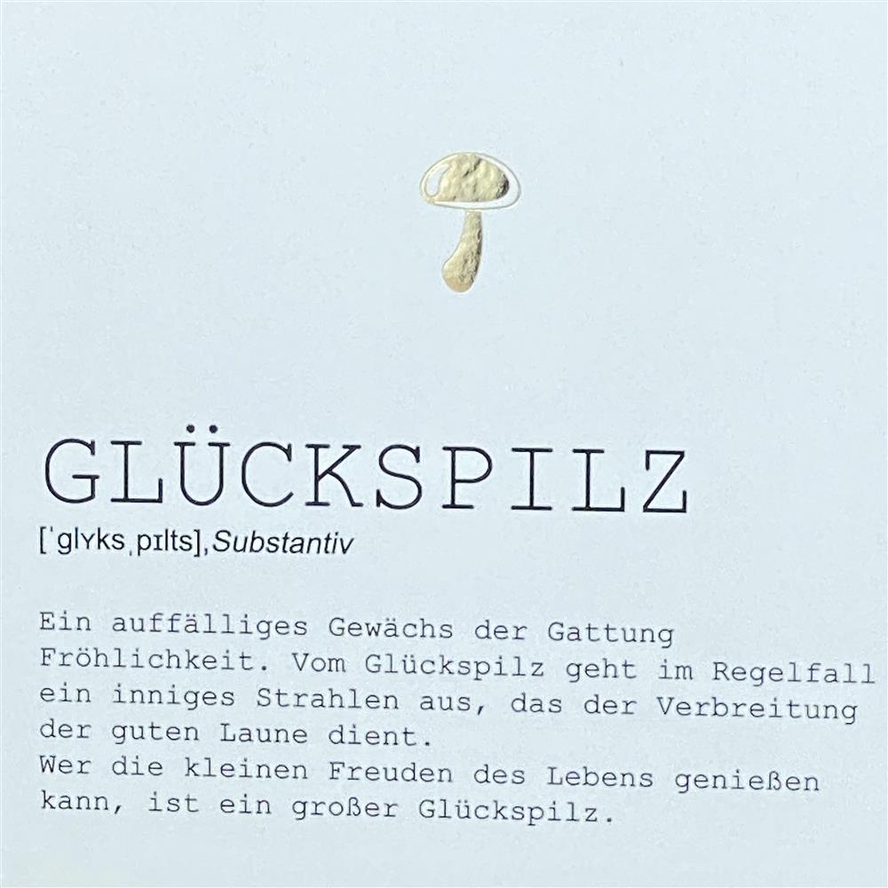 Wooden Block - Glückspilz mit Goldprägung
