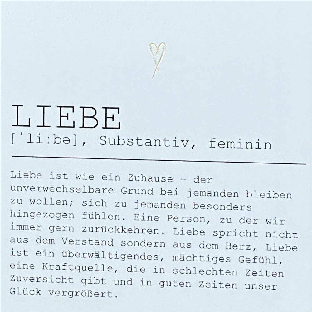 Wooden Block - Liebe mit Goldprägung