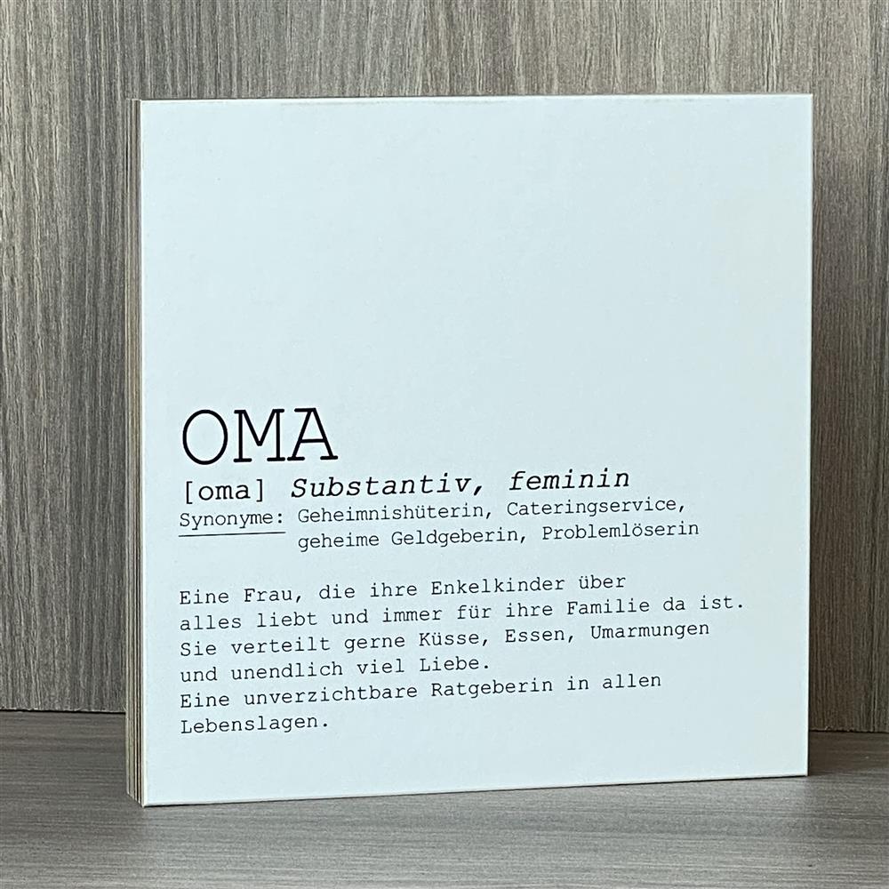 Wooden Block - Oma, personalisierbar