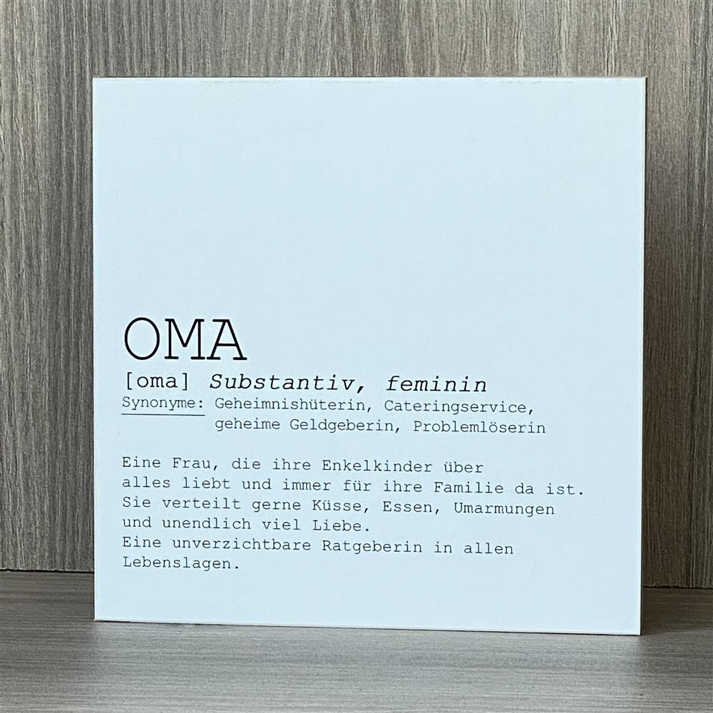 Wooden Block - Oma, personalisierbar
