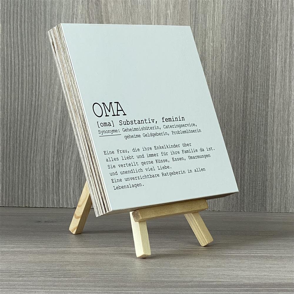 Wooden Block - Oma, personalisierbar