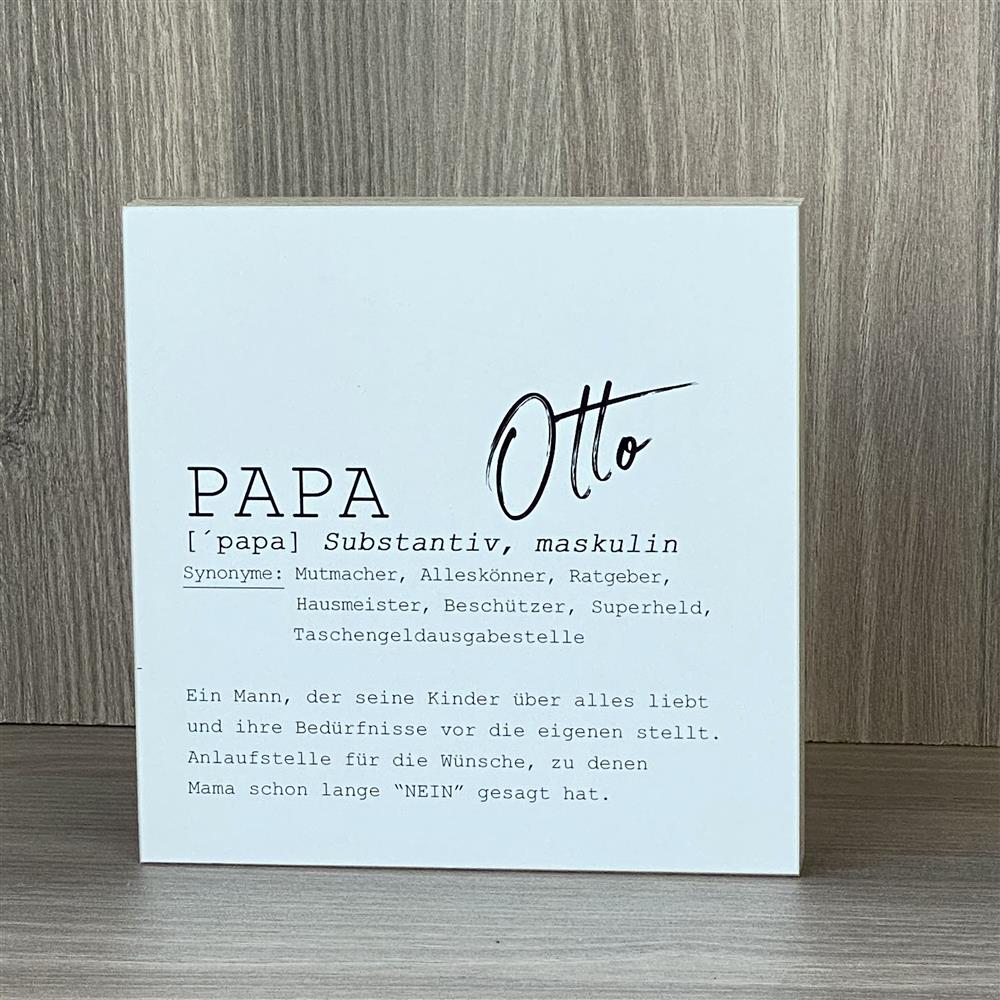 Wooden Block - Papa, personalisierbar