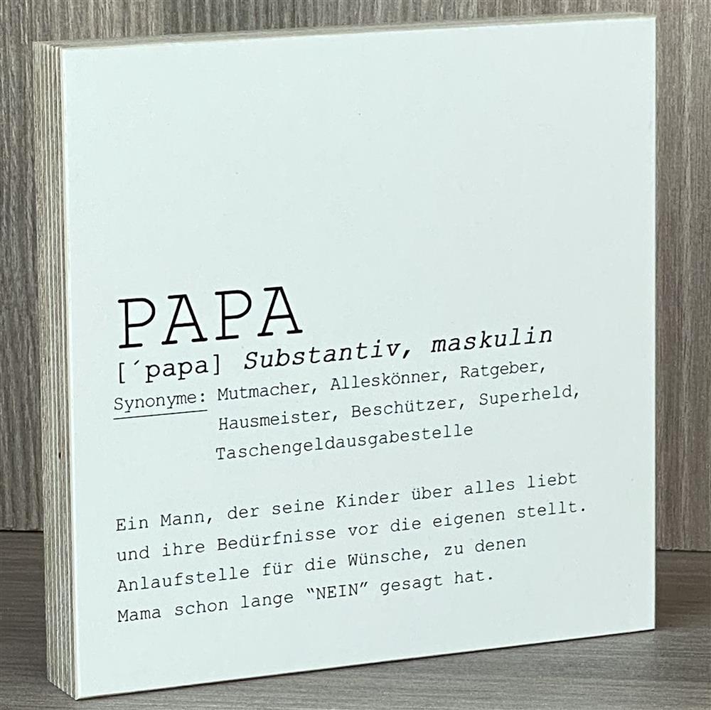 Wooden Block - Papa, personalisierbar