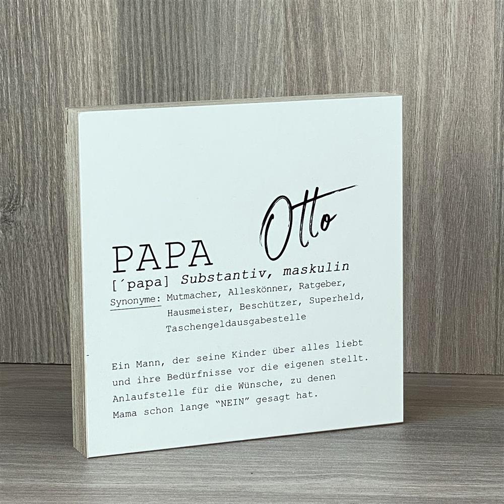 Wooden Block - Papa, personalisierbar