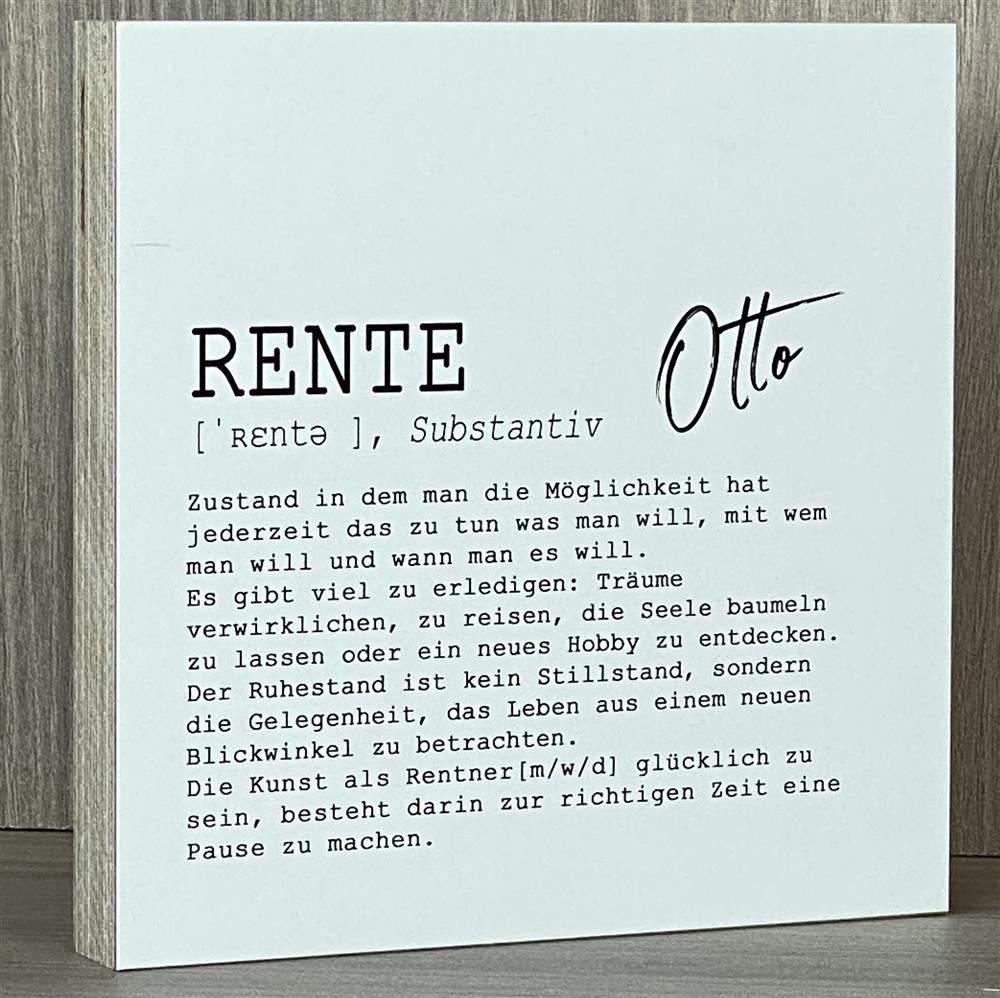 Wooden Block - Rente Wunschname
