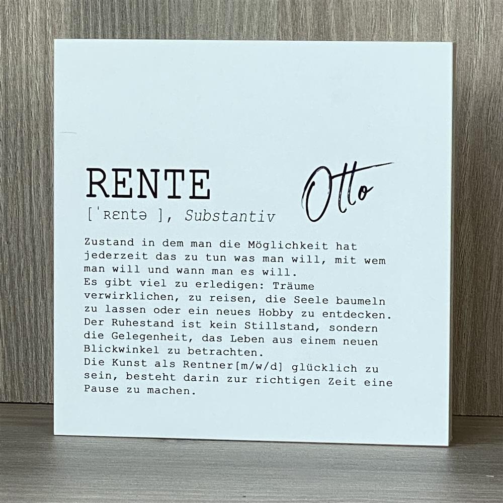 Wooden Block - Rente Wunschname
