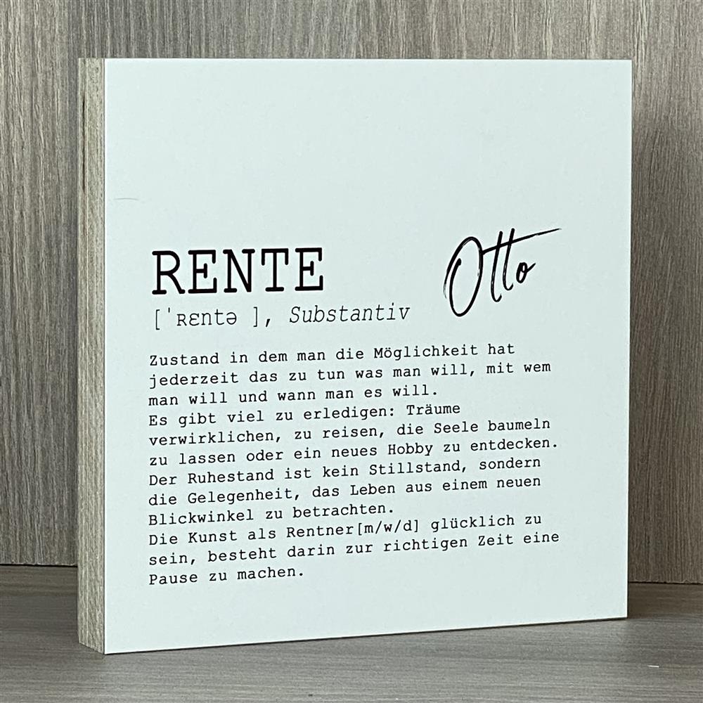Wooden Block - Rente Wunschname