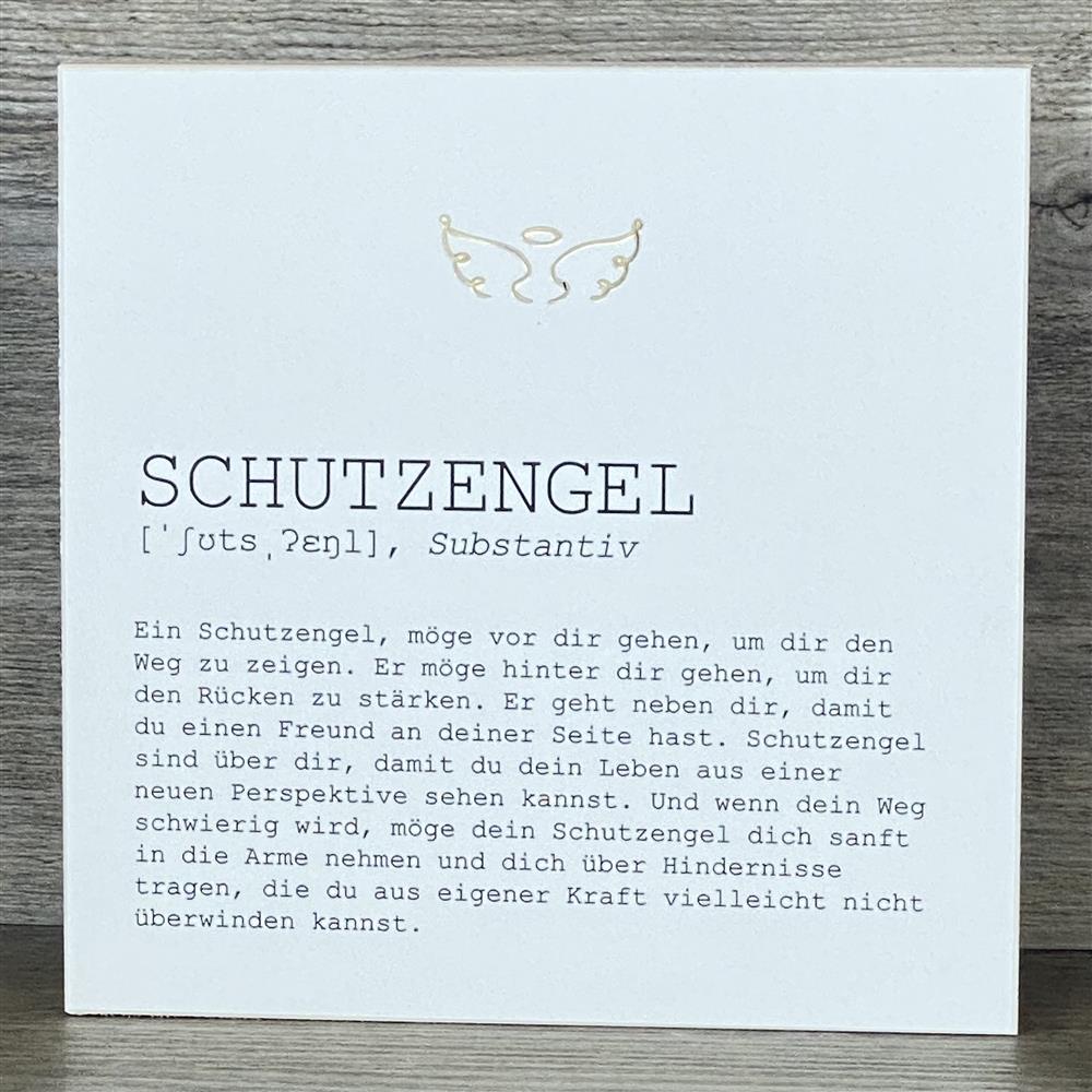 Wooden Block - Schutzengel mit Goldprägung