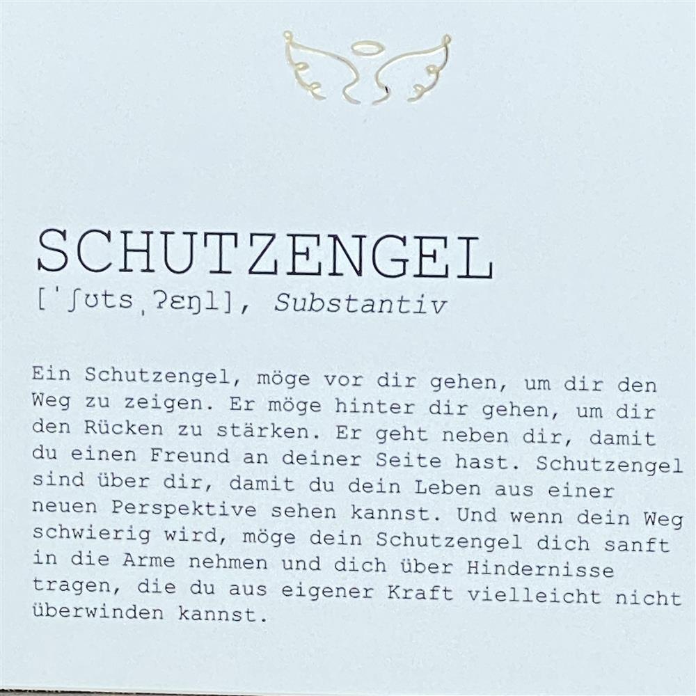 Wooden Block - Schutzengel mit Goldprägung