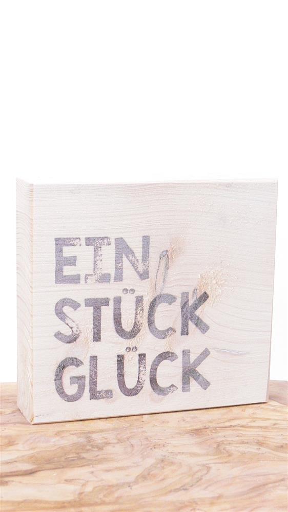Wooden Block Shabby Ein Stück Glück