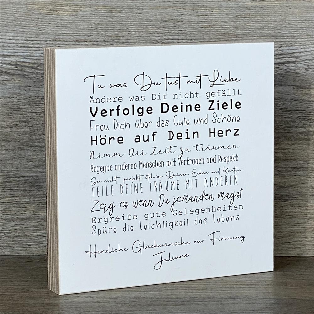 Wooden Block - Tue was Du tust, Firmung