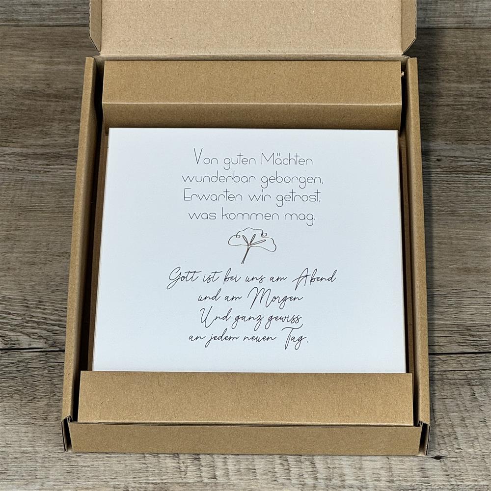 Wooden Block - Von guten Mächten mit Goldprägung