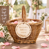 Personalisierter Blumenmädchen Korb zur Hochzeit mit Wunschname