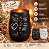 Deko Light „Nicht alle Engel haben Flügel“ – Personalisiertes Windlicht als Erinnerung an Hund & Katze