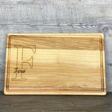 Schneidbrett Kernesche mit Saftrille, 40 x 25 cm