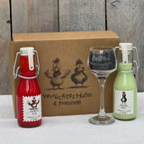 Eierlikörpaket, inkl. 2 Sorten Eierlikör und einem Glas, personalisierbar