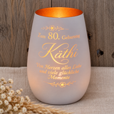 Deko Light „Runder Geburtstag“ – Personalisiertes Windlicht mit Namen