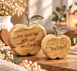 Personalisierte Deko Äpfel „Der Apfel fällt nicht weit vom Stamm“ – Geschenk zur Geburt & Taufe