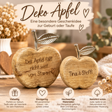 Personalisierte Deko Äpfel „Der Apfel fällt nicht weit vom Stamm“ – Geschenk zur Geburt & Taufe