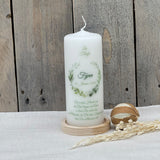 Personalisierte Taufkerze - Kranz