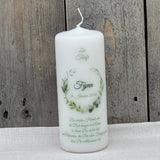 Personalisierte Taufkerze - Kranz