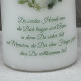 Personalisierte Taufkerze - Kranz