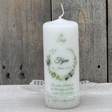 Personalisierte Taufkerze - Kranz