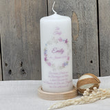 Personalisierte Taufkerze - Kranz