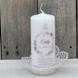 Personalisierte Taufkerze - Kranz