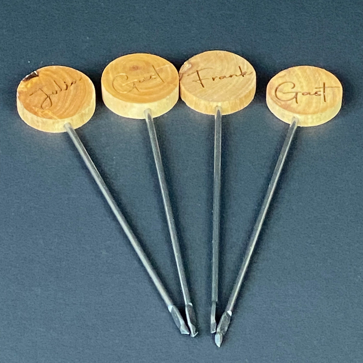 Burgerspieße Set, 4 Stück, personalisierbar