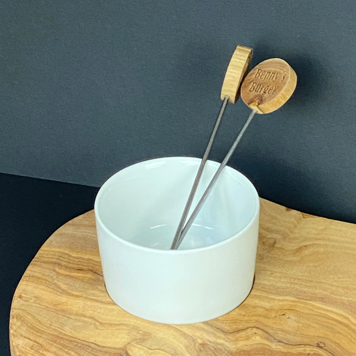 Burgerspieße Set, 4 Stück, personalisierbar