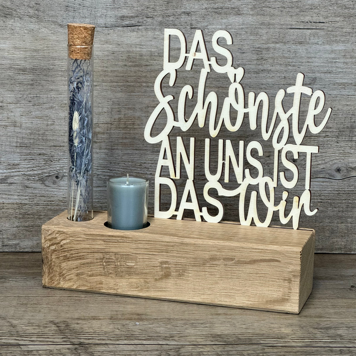 Deko Aufsteller Deluxe Das Schönste an uns ist das Wir, personalisierbar
