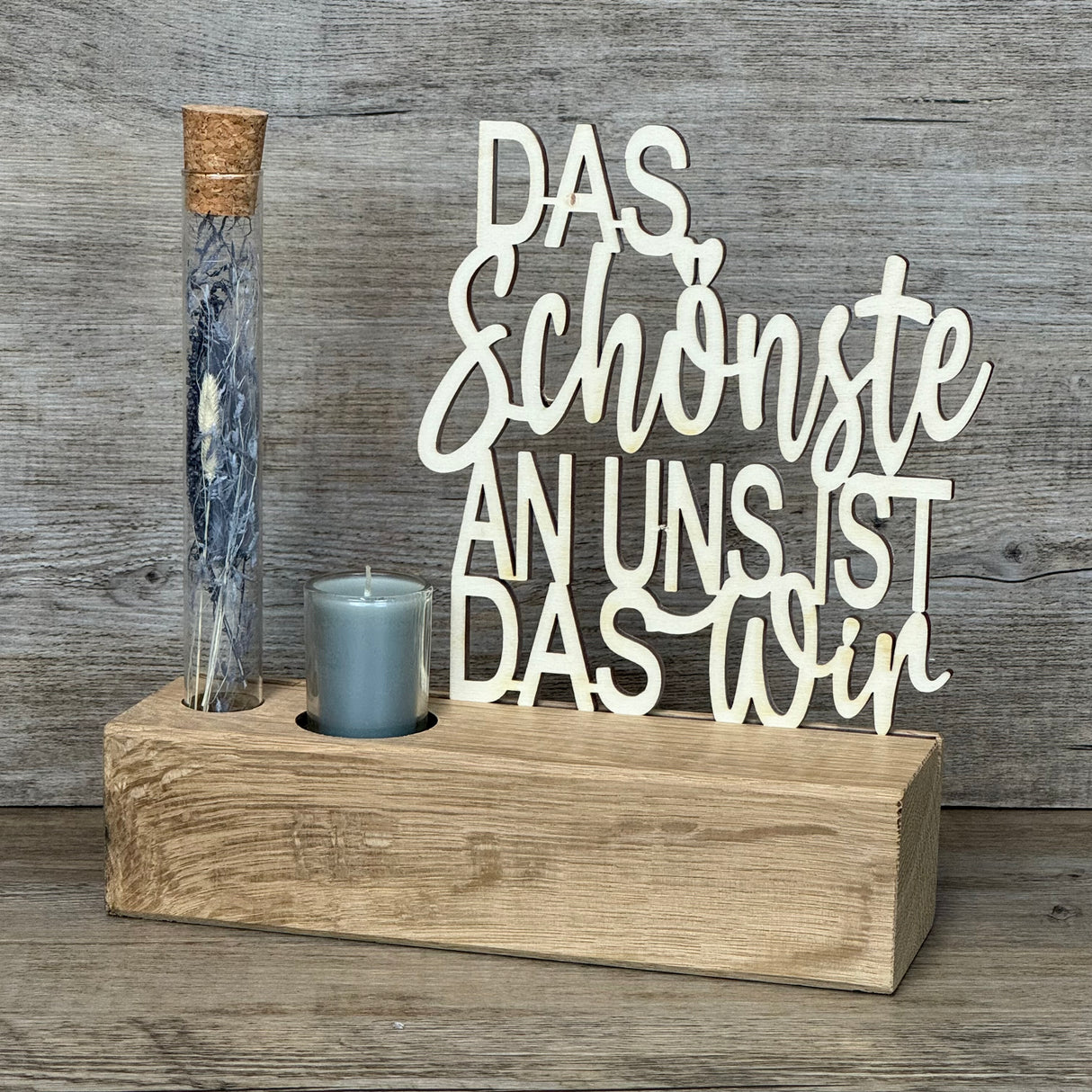 Deko Aufsteller Deluxe Das Schönste an uns ist das Wir, personalisierbar