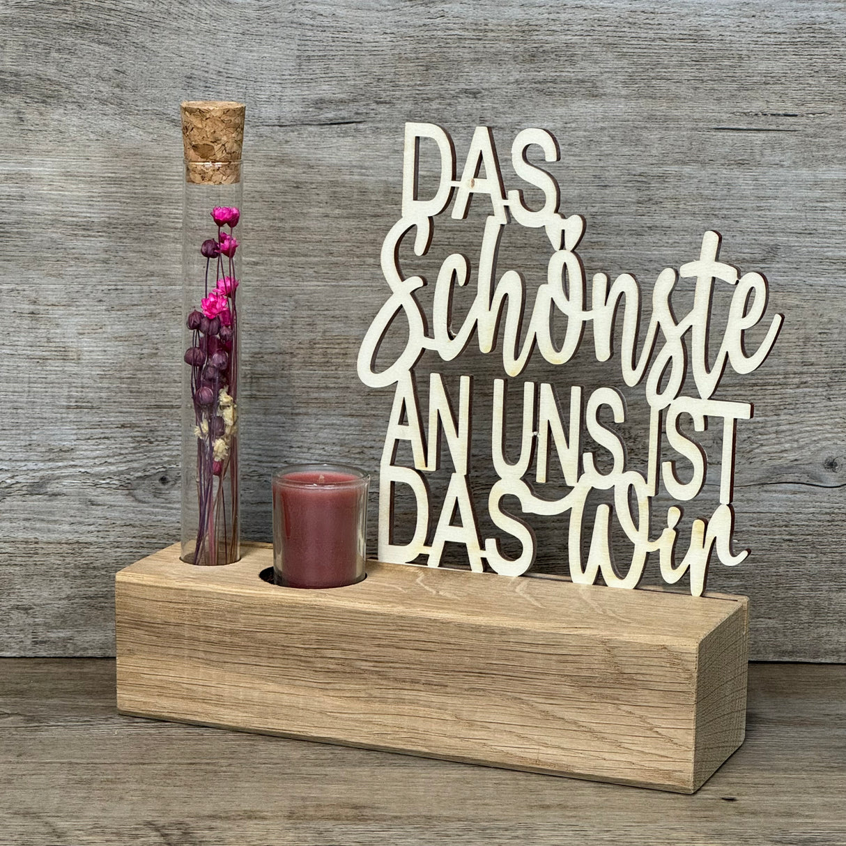Deko Aufsteller Deluxe Das Schönste an uns ist das Wir, personalisierbar