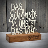 Deko Aufsteller Das Schönste an uns ist das Wir, personalisierbar