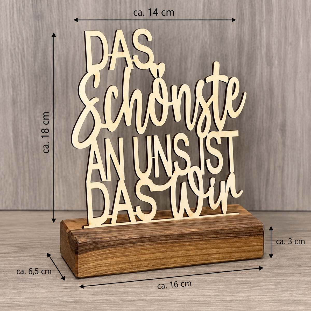 Deko Aufsteller - Das Schönste an uns ist das Wir | personalisiert