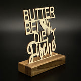 Deko Aufsteller Butter bei die Fische, personalisierbar