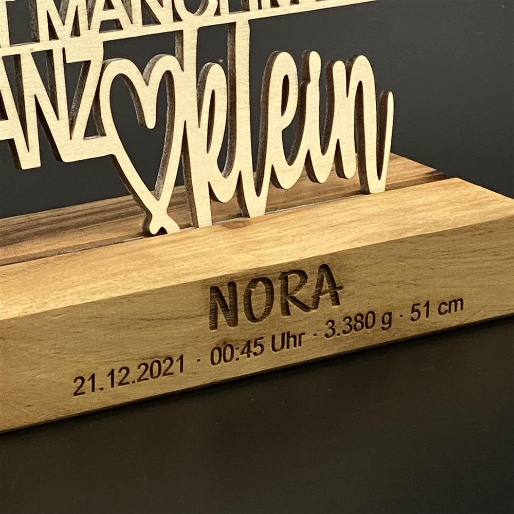 Deko Aufsteller Das grösste Glück ist manchmal ganz klein, personalisierbar
