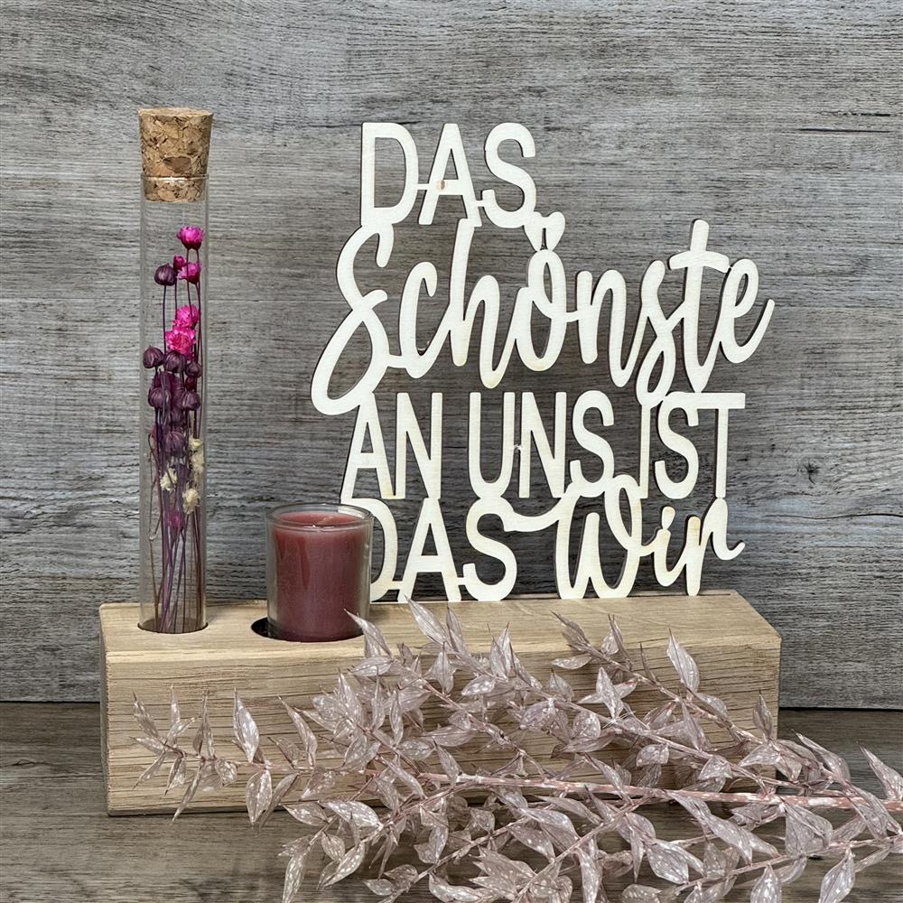 Deko Aufsteller Deluxe Das Schönste an uns ist das Wir, personalisierbar