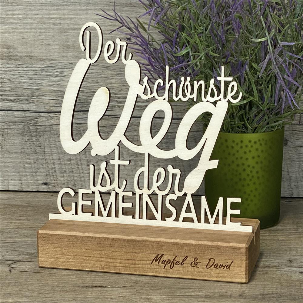 Deko Aufsteller Der schönste Weg ist der Gemeinsame, personalisierbar