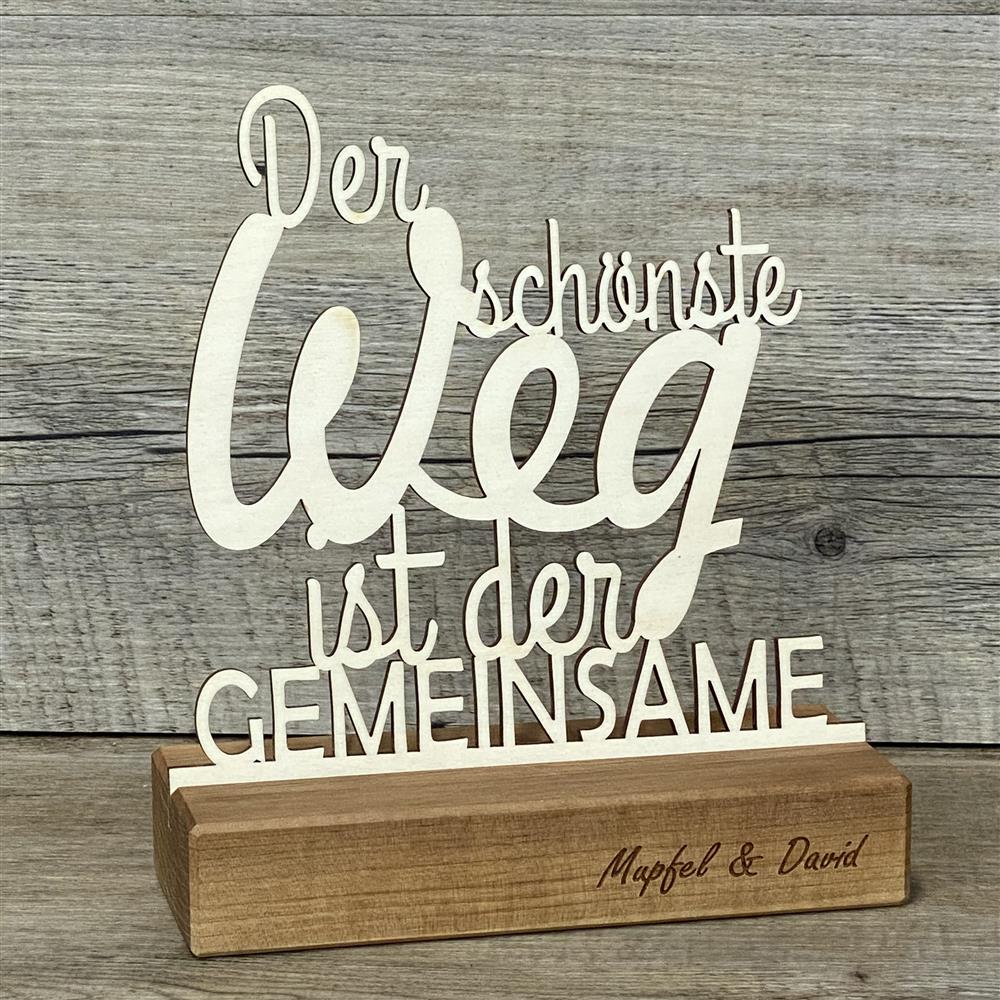 Deko Aufsteller Der schönste Weg ist der Gemeinsame, personalisierbar